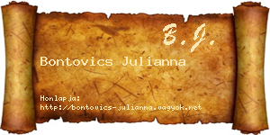 Bontovics Julianna névjegykártya